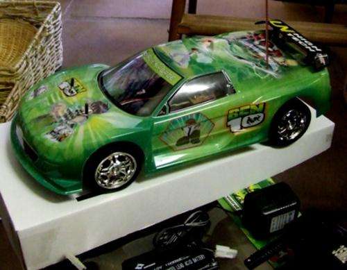 LAST ONE! BEN 10 - 1/10 scale Remote Control  Racing Car-Rechargable batteries R1 NO Reserve Auction