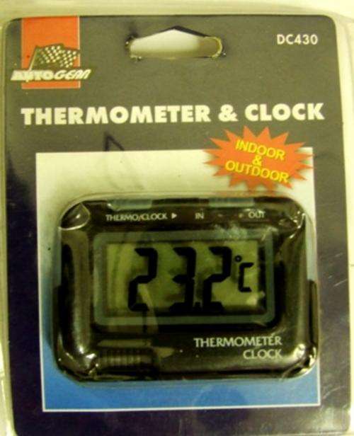 LCD Thermometer and Clock - Indoor and Outdoor use