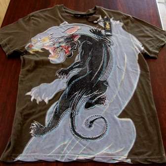 Edd Hardy Grey T-Shirt - Brand New - R1 No Reserve Auction!