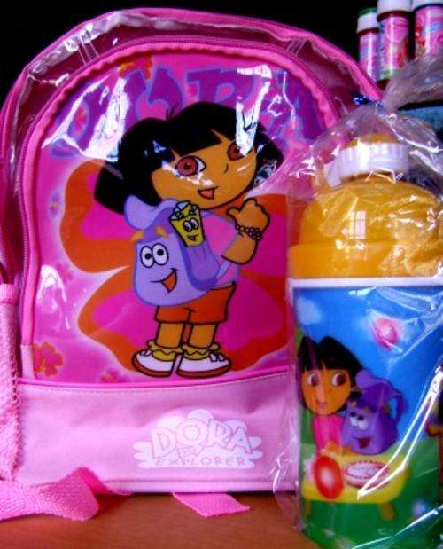 DORA backpack and water/juice bottle -Great asseccory to have on a sleepover!