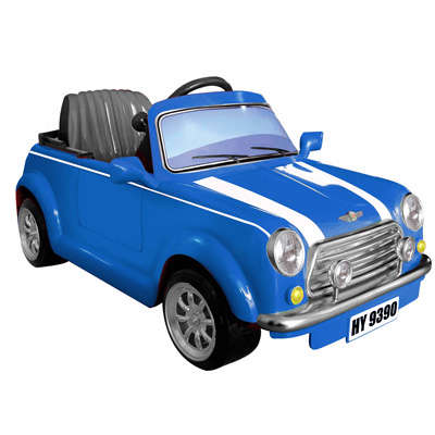Battery operated Mini Cooper one seater ride on, with BONUS Remote control for the parents!