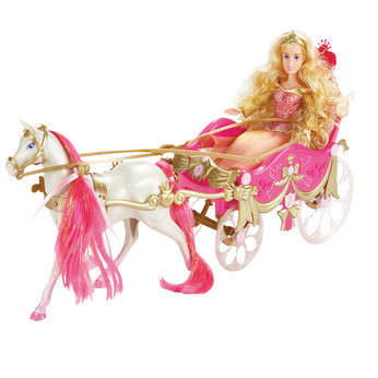 ONLY ONE LEFT!!! LARGE! Princess Horse Carraige, Battery operated with Sound!