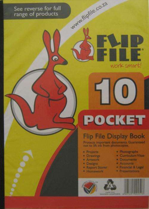 Pack of 10 Flip Files A4 Kangaroo (10 Pocket)