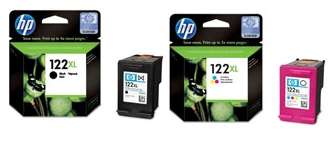 Original HP122XL Black and HP122XL Colour Set (Pair them up and save)