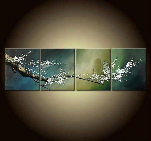 Framed & Stretched Modern Oil Painting Flower Hand-painted Canvas Abstract Group wall art Deco ST202