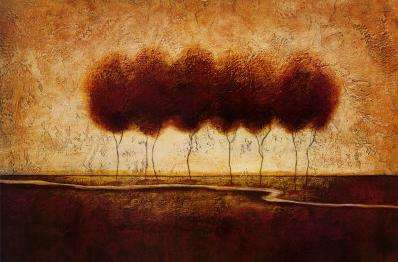 Oil Painting 36"x24" Landscape Trees Abstract c26