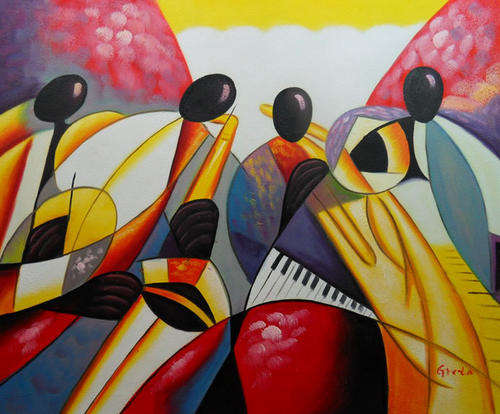 Handmade Canvas Signed Oil Painting 20"x24" Modern Abstract R95
