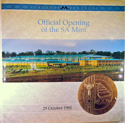 1992 Special Commemorative Medallion - Official opening of the SA Mint