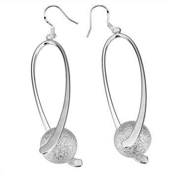 Silver oval loop with frost ball! FREE SHIPPING