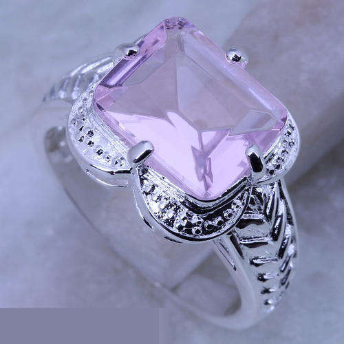 INCREDIBLE SILVER AND PINK TOPAZ RING SIZE 8