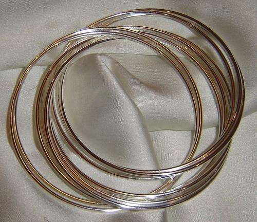 Valentine's special!! Silver 'Waterfall' multiple ring bangle
