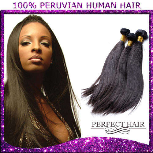 Peruvian human hair  Silky straight 300g   12"-30"