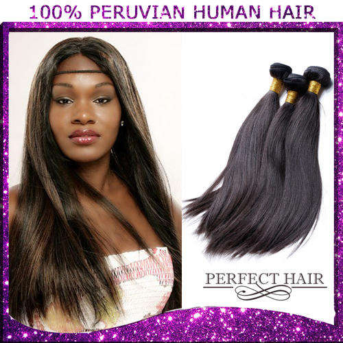 Virgin Peruvian hair,silky straight 300g  12"