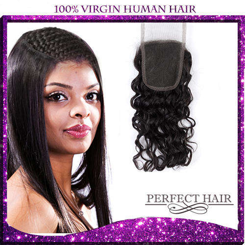 Lace closure, Peruvian curl 12"