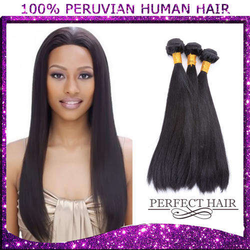 PERFECT HAIR ---PERUVIAN VIRGIN HAIR  SILKY  14" 3 bundles