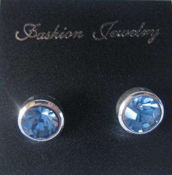 SKY BLUE**FAUX CRYSTAL STUDS