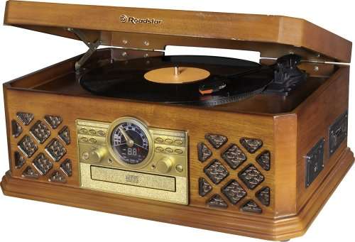 Roadstar WOOD RETRO Vintage MW/FM RADIO WITH CD-MP3 PLAYER, TURNTABLE, USB PLAYER