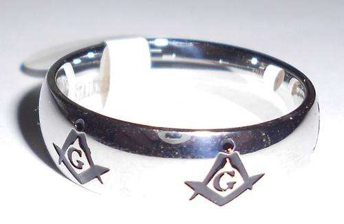 STAINLESS STEEL MASONIC FREEMASON RING - 12 UNISEX