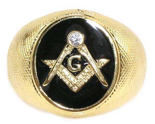MASONIC FREEMASON MEN'S RING IN GENUINE ONYX SIZE 10