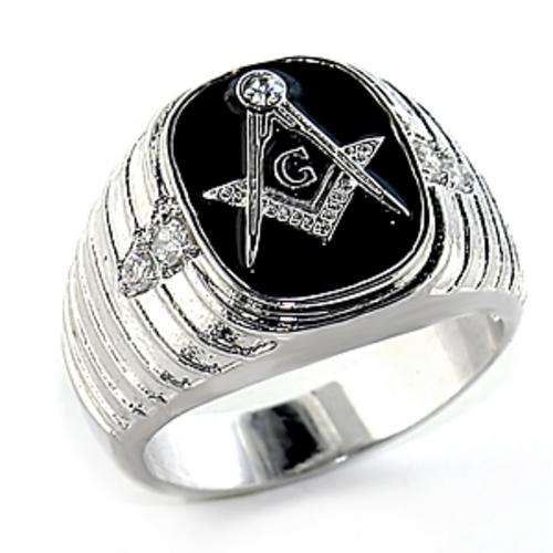 MASONIC FREEMASON MEN'S RING IN GENUINE ONYX SIZE 12
