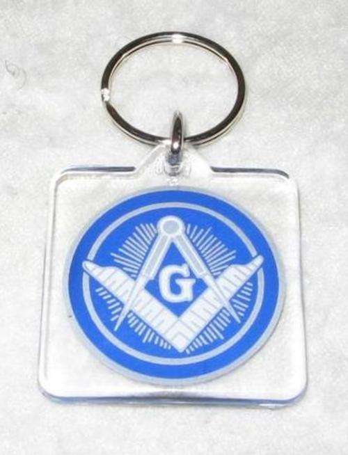 MASONIC Mason Key Chain Fraternity Compass & Scale
