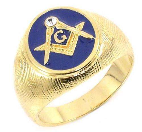 MASONIC FREEMASON MEN'S RING BLUE , SIZE 15  (LARGE)