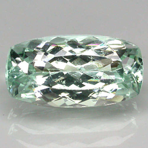 10.89 CARAT SOFT GREEN KUNZITE CUSHION FACET