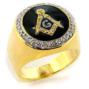 NEW MASONIC FREEMASON MASON 3 CARAT MANS RING SIZE 12