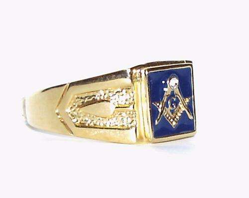 BLUE MASONIC FREEMASON MEN'S RING  - SIZE 13