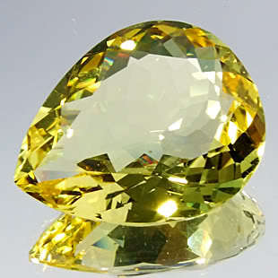 20.34CARAT PEAR FACET LEMON YELLOW CITRINE