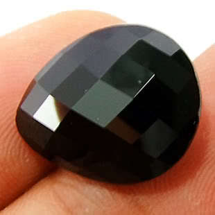12.07 CARAT PEAR FACET BLACK SPINEL
