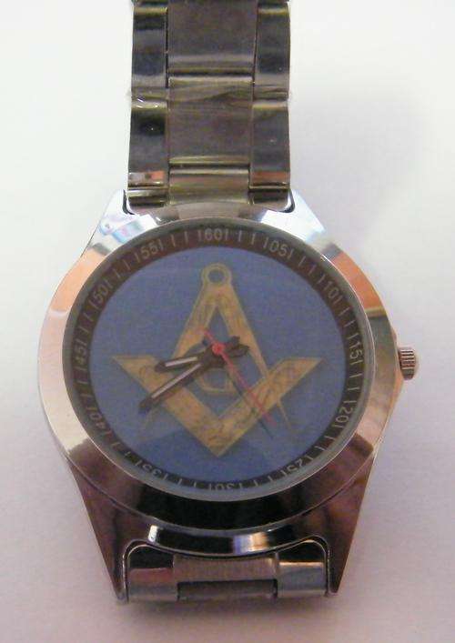 STAINLESS STEEL WATCH WITH MASONIC LOGO
