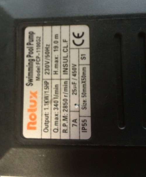 ROLUX 1.1KW POOL PUMP