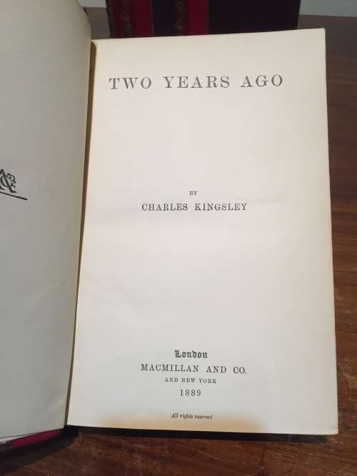 Set of four books by Charles Kingsley, Macmillan and Co, 1889