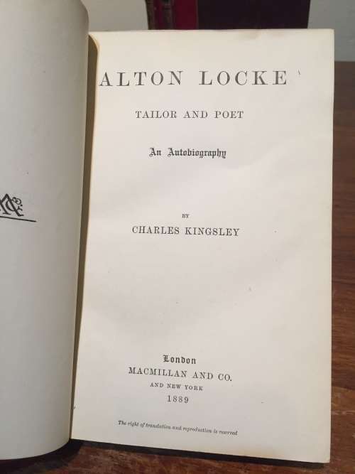 Set of four books by Charles Kingsley, Macmillan and Co, 1889