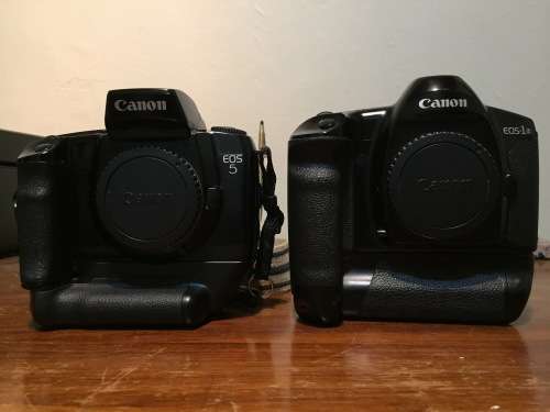 Canon EOS-1N + Canon EOS 5 35mm SLR  Film Camera black (bodies only)