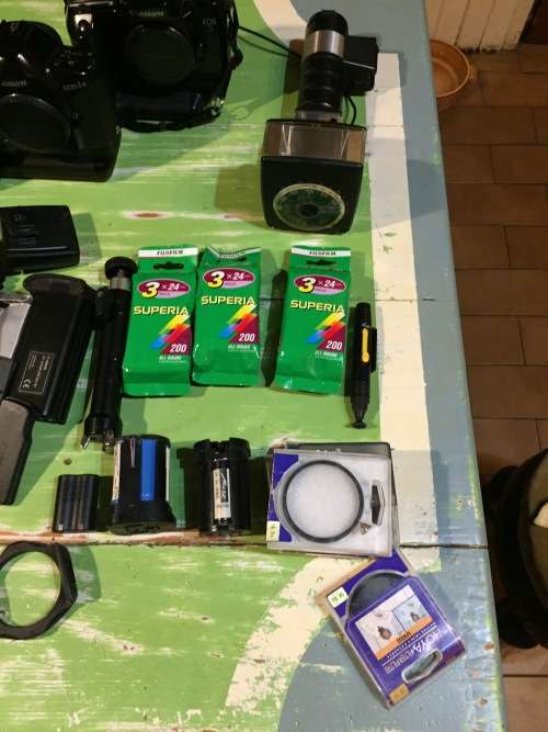 Canon EOS-1N + Canon EOS 5 35mm SLR  Film Camera black (bodies only)