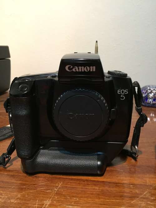 Canon EOS-1N + Canon EOS 5 35mm SLR  Film Camera black (bodies only)