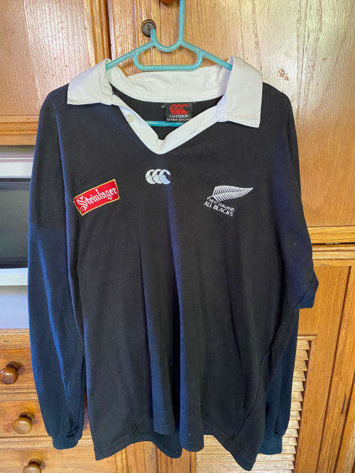 Canterbury of New Zealand All Blacks Steinlager Vintage Rugby Shirt Size XL