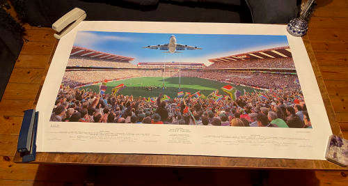 RUGBY WORLD CUP 1995 SHOSHOLOZA PHOTO SIGNED BY PHOTOGRAPHER GILES RIDLEY