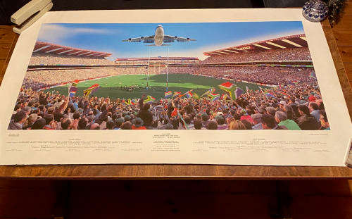 RUGBY WORLD CUP 1995 SHOSHOLOZA PHOTO SIGNED BY PHOTOGRAPHER GILES RIDLEY