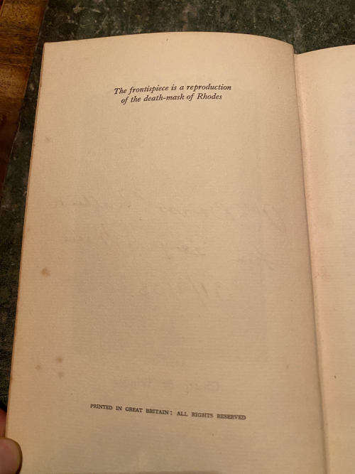 Rhodes by Sarah Gertrude Millin Published by Chatto & Windus, 1933