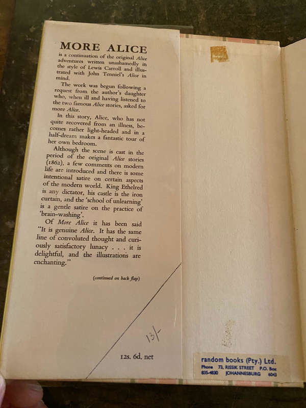 MORE `ALICE` Wilson, YATES (After Lewis Carroll) 1959 First Edition