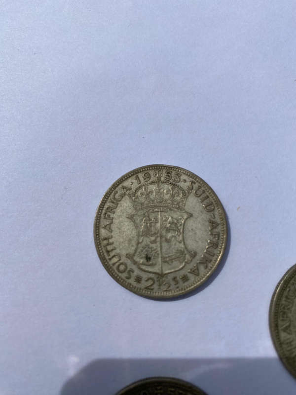 5x Shilling 2.5 ZAR 1953x2, 1954x1, 1957x2 Elizabeth II