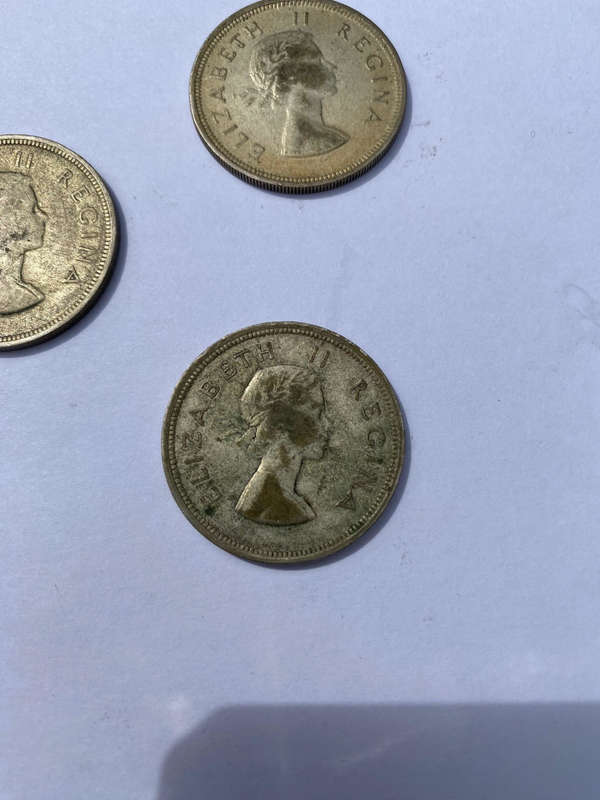 5x Shilling 2.5 ZAR 1953x2, 1954x1, 1957x2 Elizabeth II