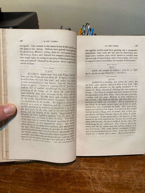 Lacon, or Many Things in Few Words. Vol`s 1 and 2 By Colton, Rev. C.C., A.M. 1823