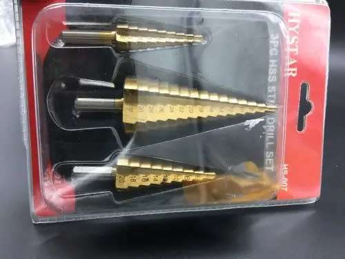3PCS HSS STEP DRILL SET