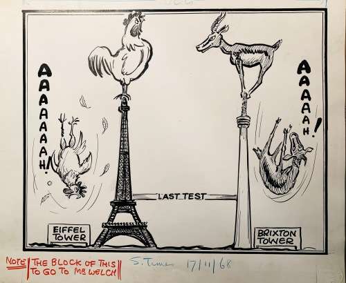 ORIGINAL SPRINGBOK RUGBY CARTOON by TEDDY WINDER