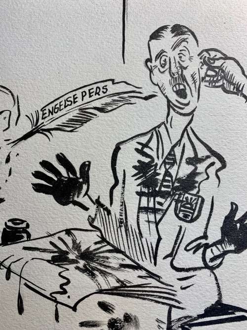 Original Victor Ivanoff Political Cartoon