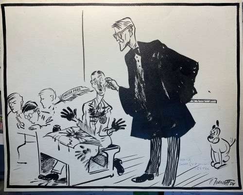 Original Victor Ivanoff Political Cartoon